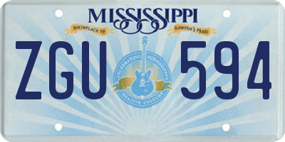 MS license plate ZGU594