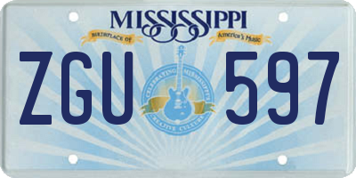 MS license plate ZGU597