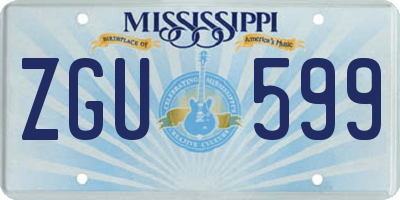 MS license plate ZGU599
