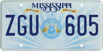 MS license plate ZGU605