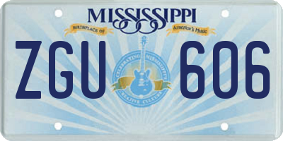 MS license plate ZGU606