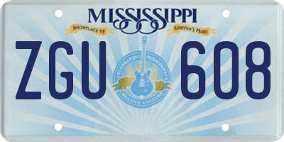 MS license plate ZGU608