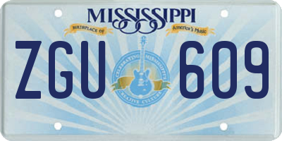MS license plate ZGU609