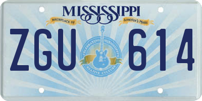 MS license plate ZGU614