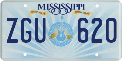 MS license plate ZGU620