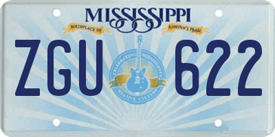 MS license plate ZGU622