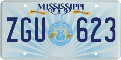 MS license plate ZGU623