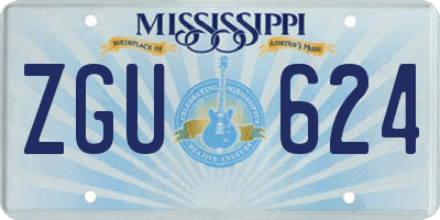 MS license plate ZGU624