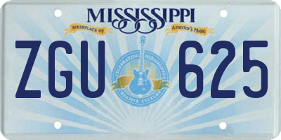 MS license plate ZGU625