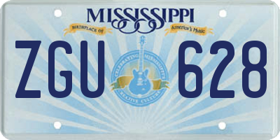 MS license plate ZGU628