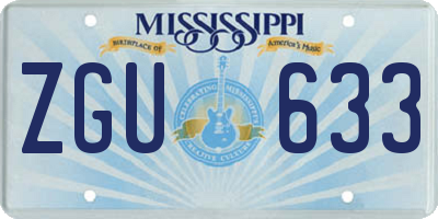 MS license plate ZGU633