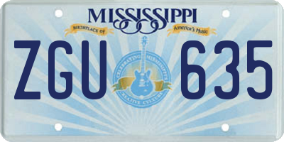 MS license plate ZGU635
