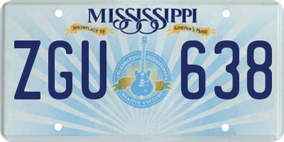 MS license plate ZGU638