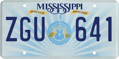 MS license plate ZGU641