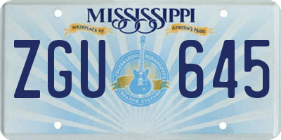 MS license plate ZGU645