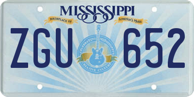 MS license plate ZGU652