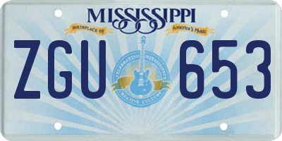 MS license plate ZGU653