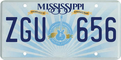 MS license plate ZGU656