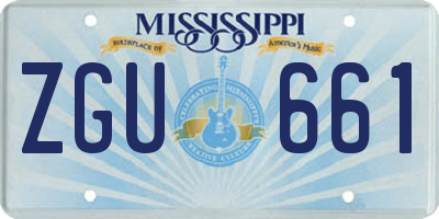MS license plate ZGU661