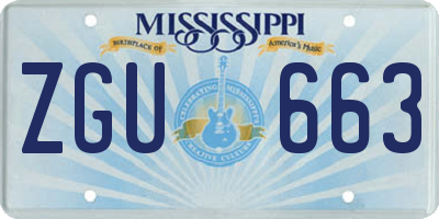 MS license plate ZGU663