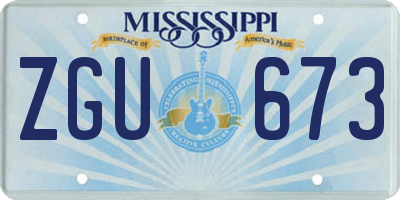 MS license plate ZGU673