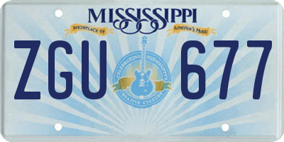 MS license plate ZGU677