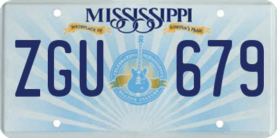 MS license plate ZGU679