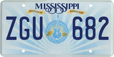 MS license plate ZGU682