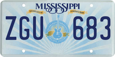 MS license plate ZGU683