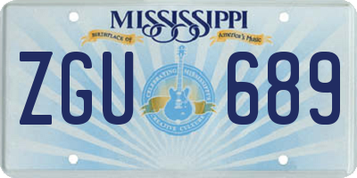 MS license plate ZGU689