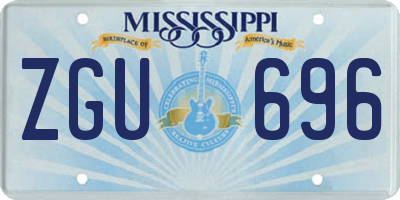 MS license plate ZGU696