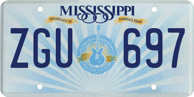 MS license plate ZGU697