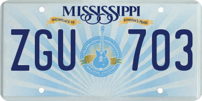 MS license plate ZGU703