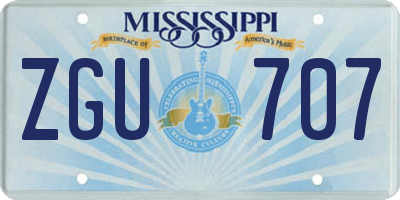 MS license plate ZGU707