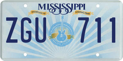 MS license plate ZGU711
