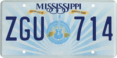 MS license plate ZGU714