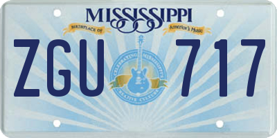 MS license plate ZGU717