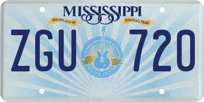 MS license plate ZGU720