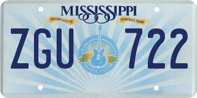 MS license plate ZGU722