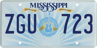MS license plate ZGU723