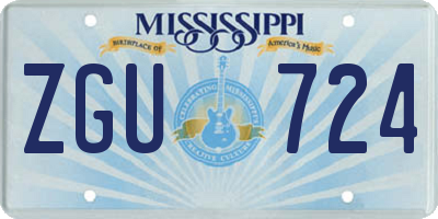 MS license plate ZGU724