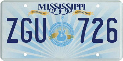 MS license plate ZGU726