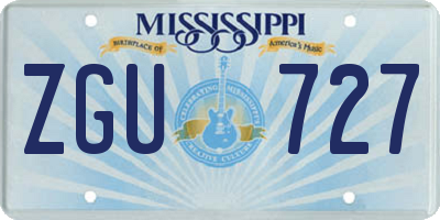MS license plate ZGU727