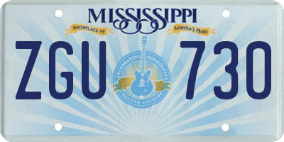 MS license plate ZGU730