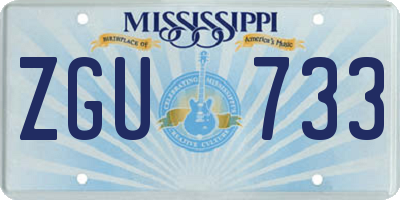 MS license plate ZGU733