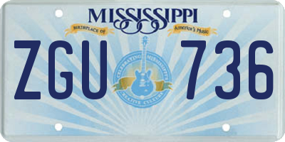 MS license plate ZGU736