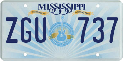 MS license plate ZGU737
