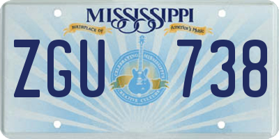 MS license plate ZGU738