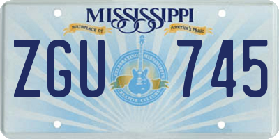 MS license plate ZGU745