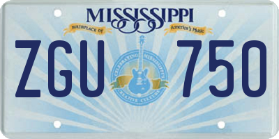 MS license plate ZGU750